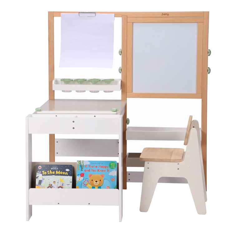Kids Wooden Art Easel & Desk Set