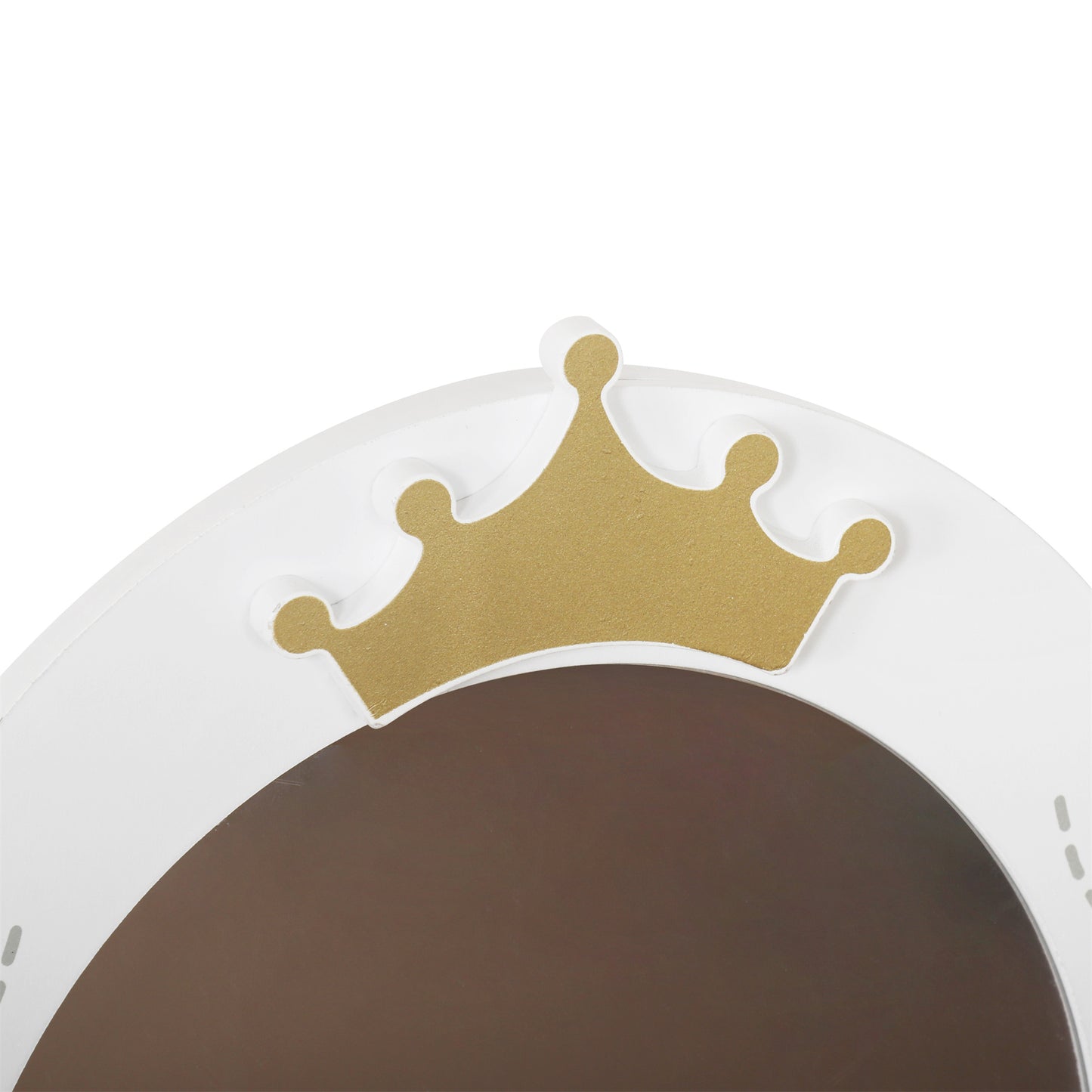Custom Wooden Kids Dressing Table – Premium White Vanity Set with Crown Mirror