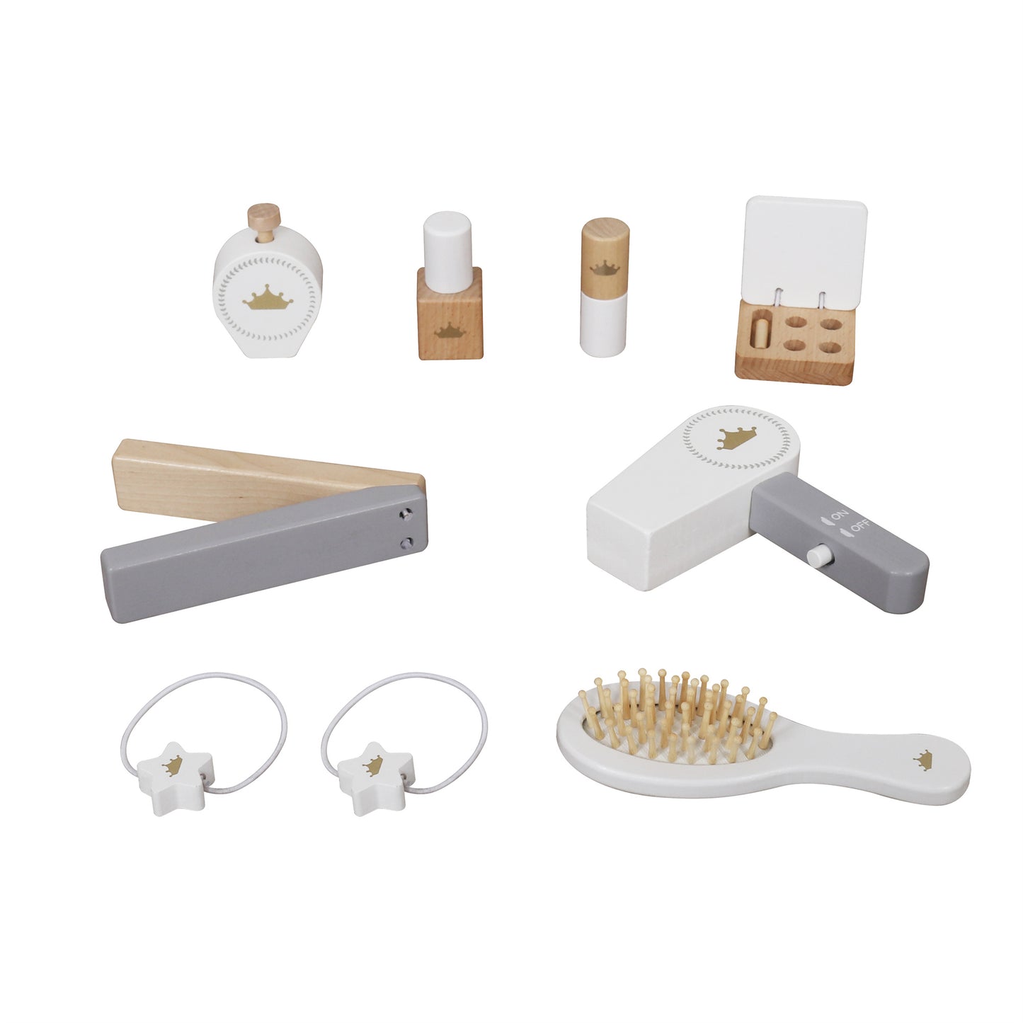 Custom Wooden Kids Dressing Table – Premium White Vanity Set with Crown Mirror