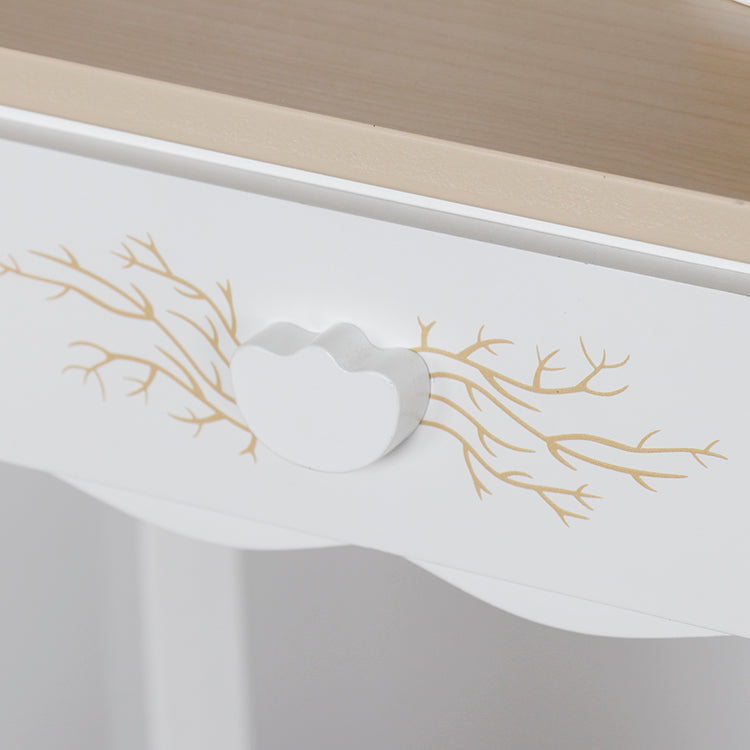 Montessori Kids Vanity Table with Mirror Lights & Stool | Princess Pretend Play Set