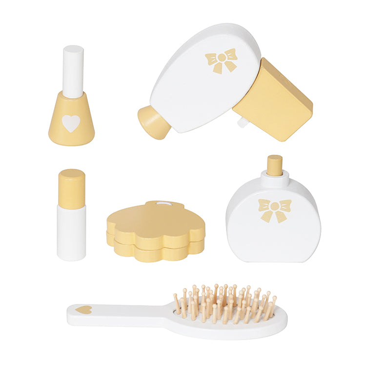 Montessori Kids Vanity Table with Mirror Lights & Stool | Princess Pretend Play Set