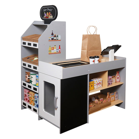 Wholesale Kids Wooden Grocery Store Playset, Pretend Play Supermarket Toy for Toddlers, OEM Available