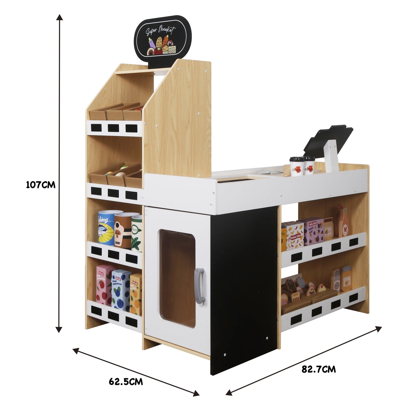 Custom Wooden Supermarket Play Set Manufacturer – Kids Shop & Cash Register Toy