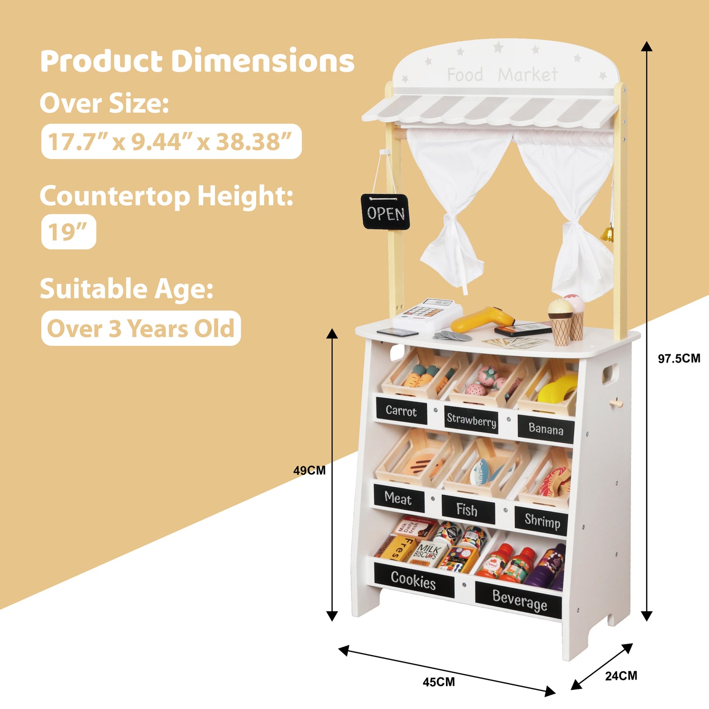 Custom Wooden Market Stand Manufacturer – Kids Shop & Puppet Show Play Set