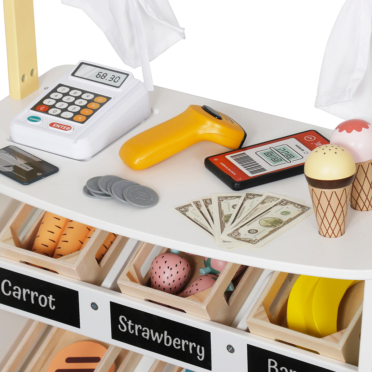 Custom Wooden Market Stand Manufacturer – Kids Shop & Puppet Show Play Set