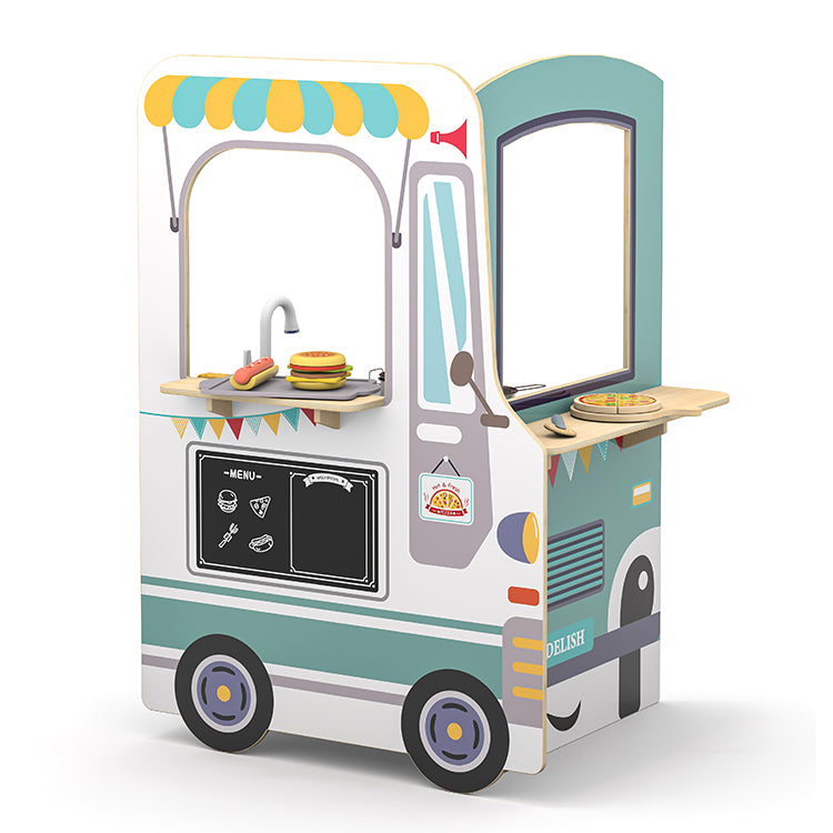 Wholesale Kids Wooden Food Truck Playset, OEM Available