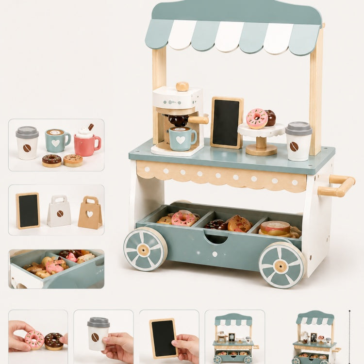 OEM Kids Wooden Ice Cream Cart Playset