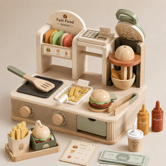 OEM Fast Food Burger Station Pretend Play Cooking Toy
