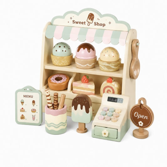 Sweet Shop Wooden Ice Cream & Dessert Play Stall Toy
