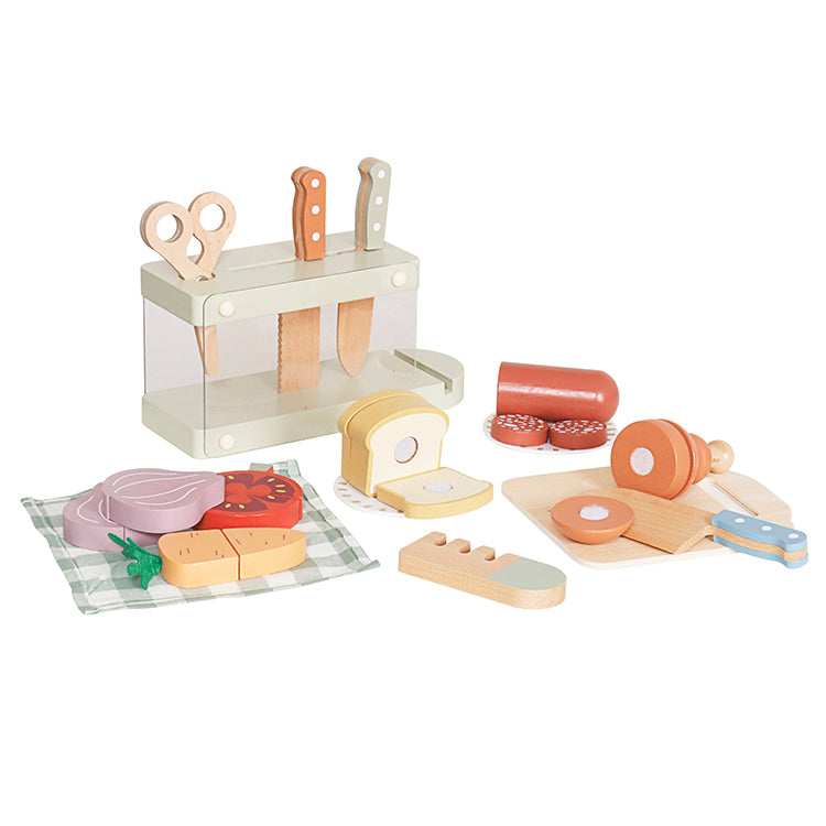 Wholesale Kids Wooden Cutting Food Play Set, OEM Available