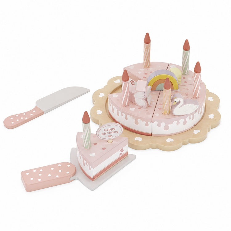 Pink 2-Tier Wooden Dessert Stand Playset