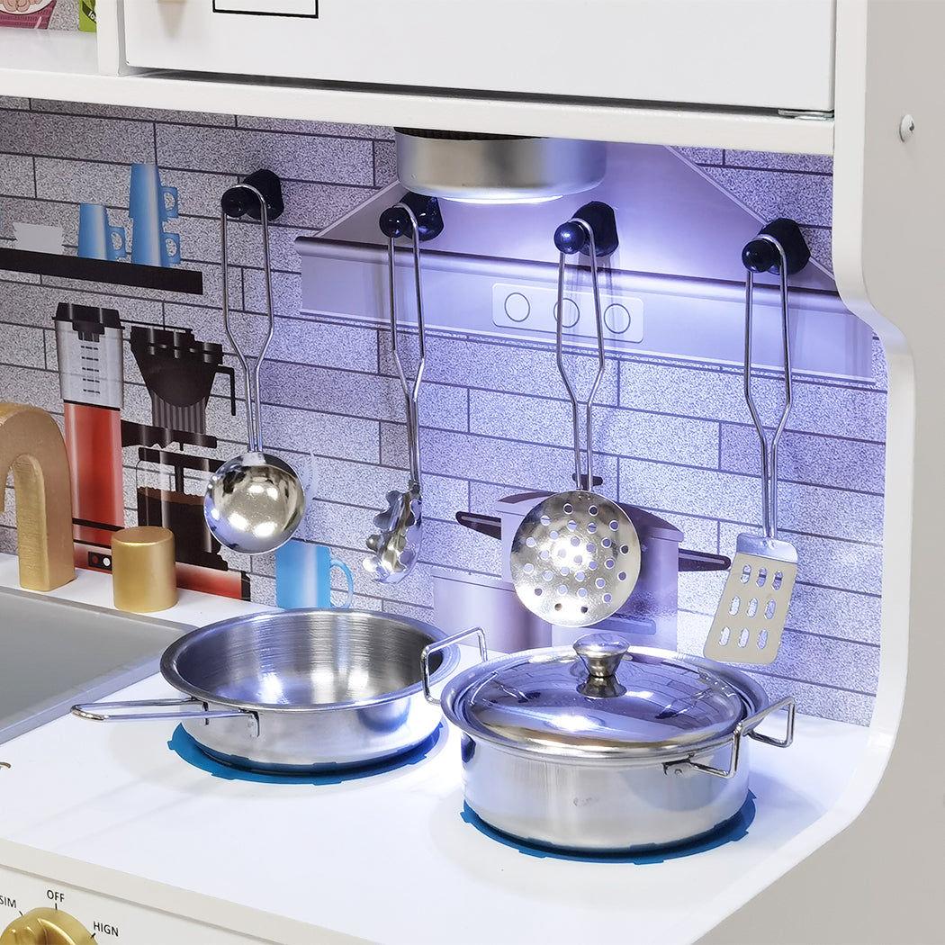 Custom Wooden Play Kitchen Manufacturer – Premium Kids Kitchen Set with Fridge & Lights