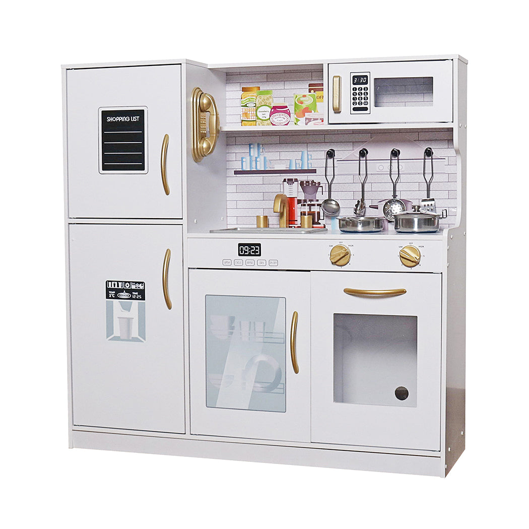 Custom Wooden Play Kitchen Manufacturer – Premium Kids Kitchen Set with Fridge & Lights