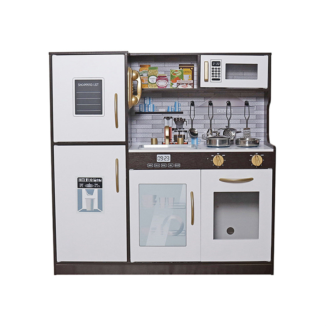 OEM Wooden Kids Play Kitchen Set – Modern Kitchen Toy with LED Lights