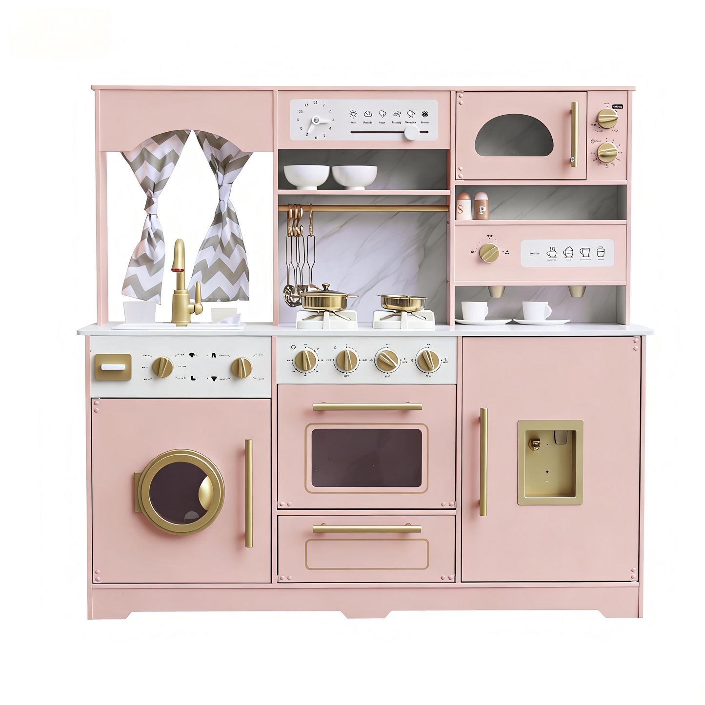 OEM Wooden Pink Play Kitchen Set – Luxury Kids Kitchen Toy