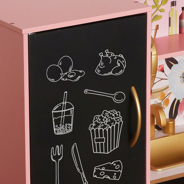 Wholesale Kids Pink Floral Wooden Play Kitchen, OEM Available