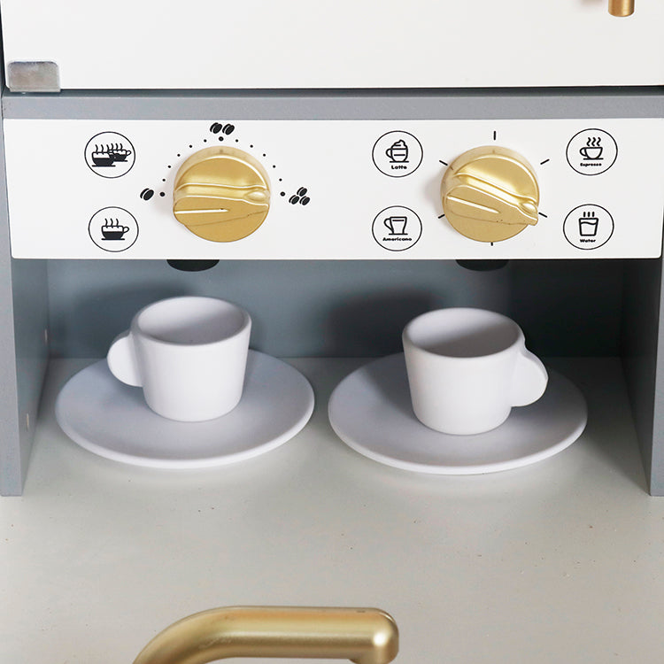 Montessori Modern Gray Wooden Toy Kitchen