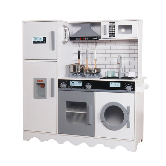 Wholesale Kids White & Grey Wooden Play Kitchen, OEM Available
