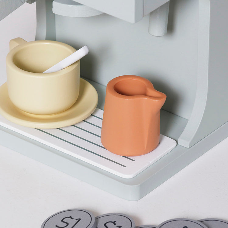 Wholesale Kids Wooden Coffee Machine Playset, Pretend Play Toy, OEM Available