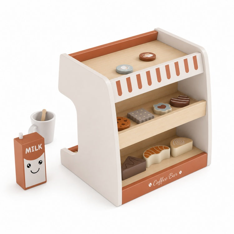 Sage Green Wooden Espresso Coffee Machine Pretend Play Toy