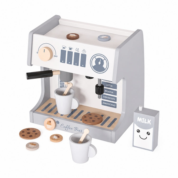 Sage Green Wooden Espresso Coffee Machine Pretend Play Toy