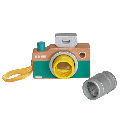 Wholesale Kids Wooden Toy Camera with Interchangeable Lens, OEM Available