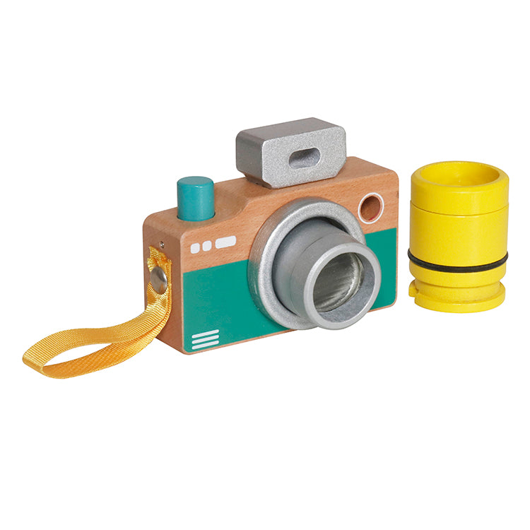 Wholesale Kids Wooden Toy Camera with Interchangeable Lens, OEM Available