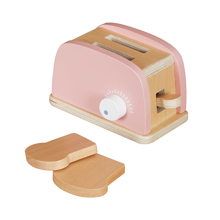 Custom Wooden Pink Breakfast Toy Set – Toaster Coffee Machine Kitchen Play Set