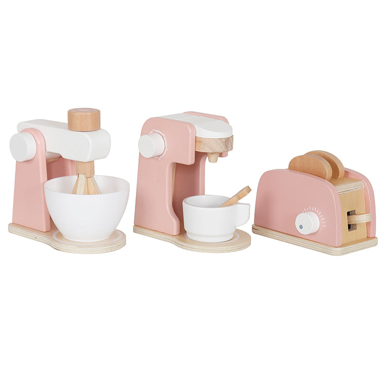 Custom Wooden Pink Breakfast Toy Set – Toaster Coffee Machine Kitchen Play Set