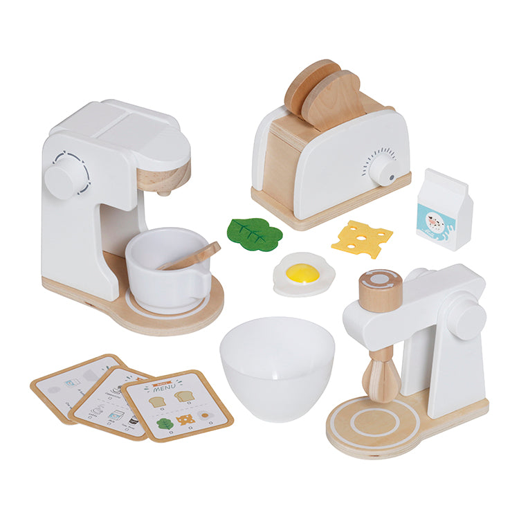 Wholesale Kids Wooden Kitchen Play Set, Coffee Maker Toaster Toy, OEM Available