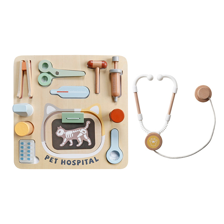 Wholesale Kids Wooden Pet Hospital Doctor Play Set, OEM Available
