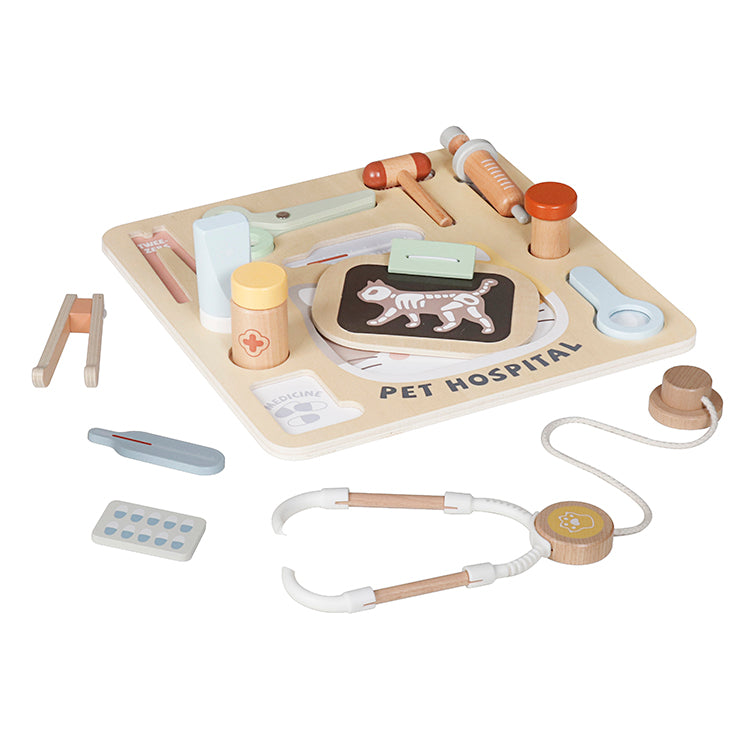 Wholesale Kids Wooden Pet Hospital Doctor Play Set, OEM Available