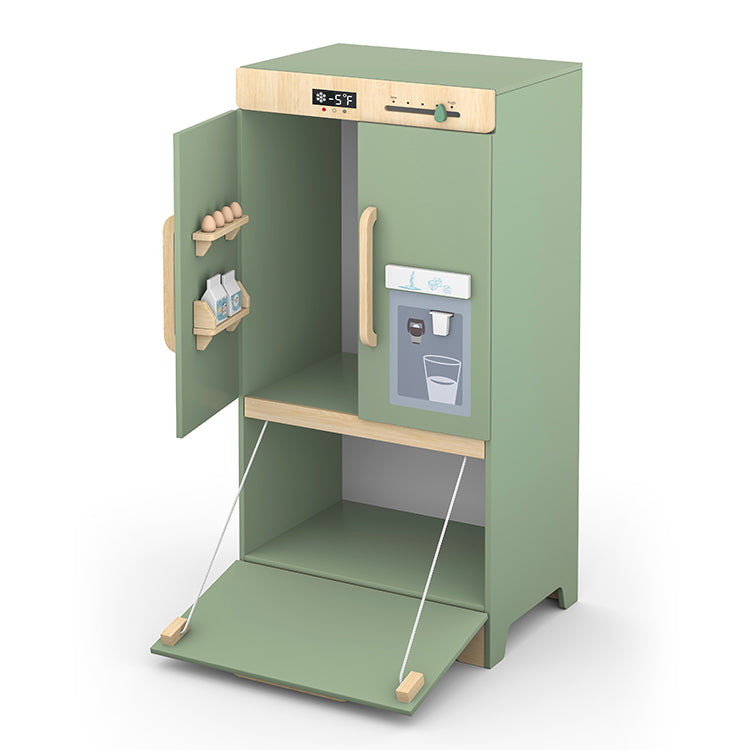 Wholesale Kids Green Wooden Play Refrigerator, OEM Available