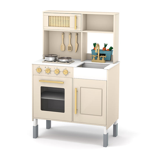 Wholesale Kids Beige Wooden Play Kitchen, OEM Available