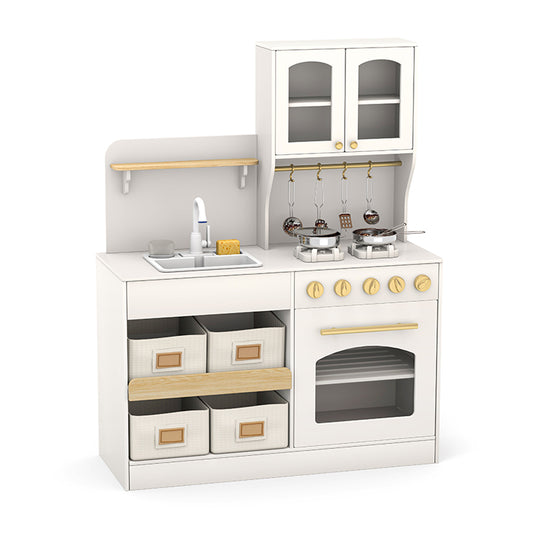 Wholesale Kids White Wooden Play Kitchen with Storage, OEM Available