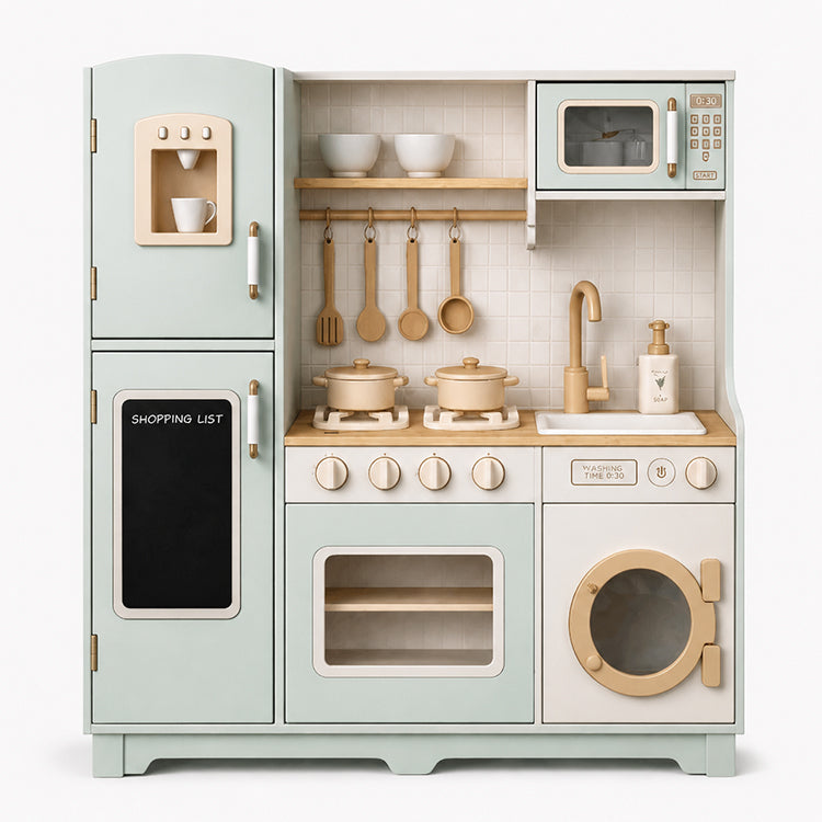 Kids Wooden Mint Green Play Kitchen