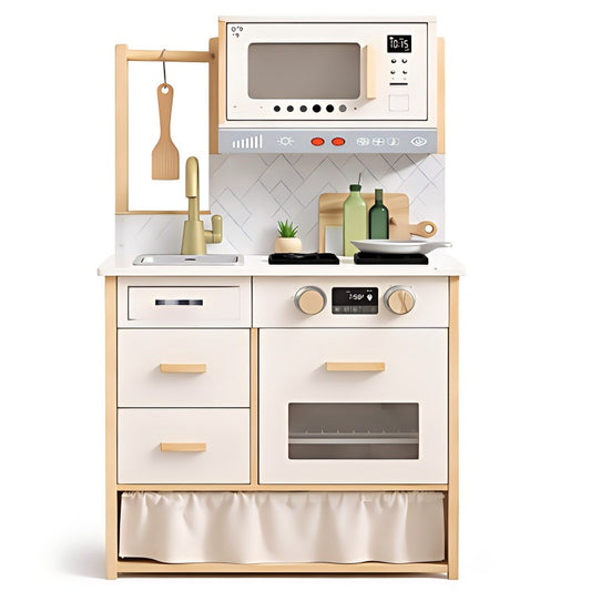 Kids Modern White Wooden Play Kitchen