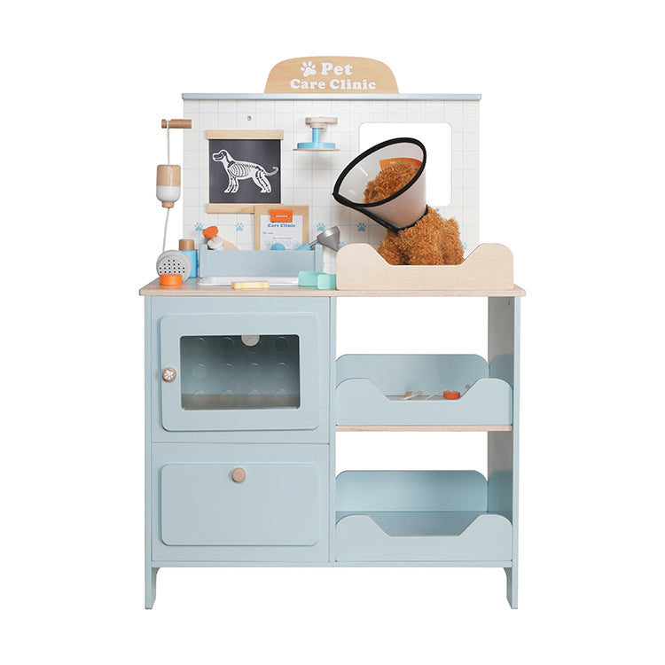 Kids Wooden Pet Care Clinic Playset