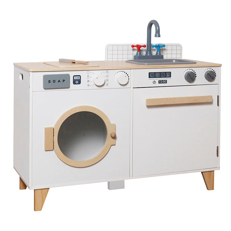 Wholesale Kids Wooden Laundry & Sink Playset, Pretend Play Toy, OEM Available
