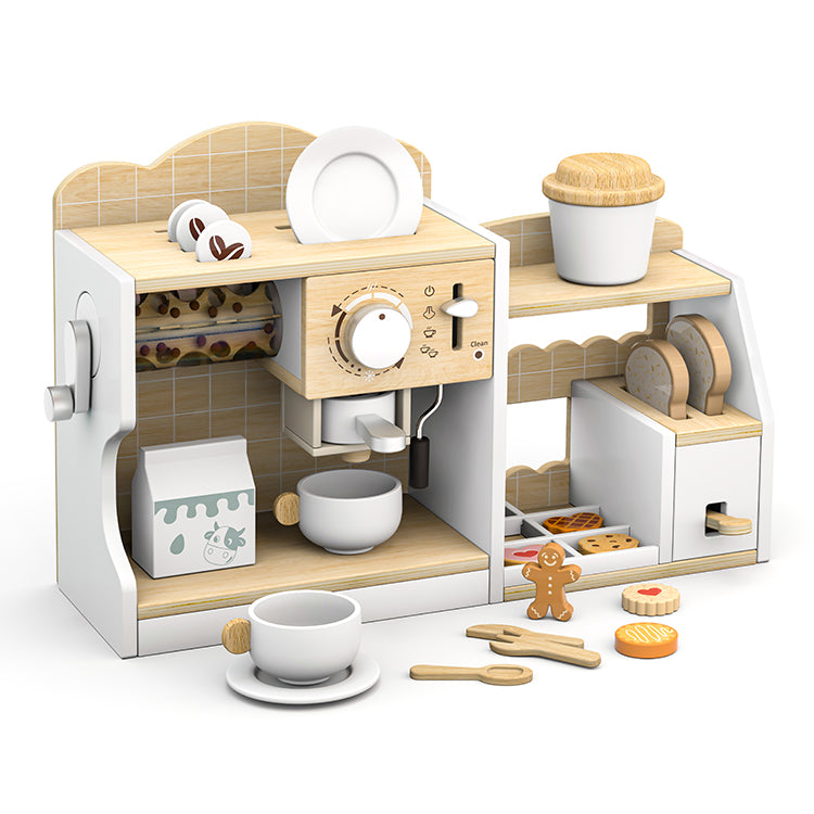 Wholesale Kids Wooden Coffee & Bakery Playset, OEM Available