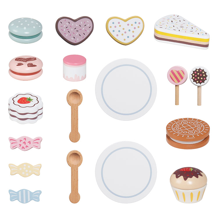 Wholesale Kids Wooden 3-Tier Cake Stand Playset, Pretend Play Dessert Toy, OEM Available