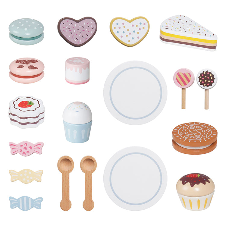 Wholesale Kids Wooden 3-Tier Cake Stand Playset, Pretend Play Dessert Toy, OEM Available