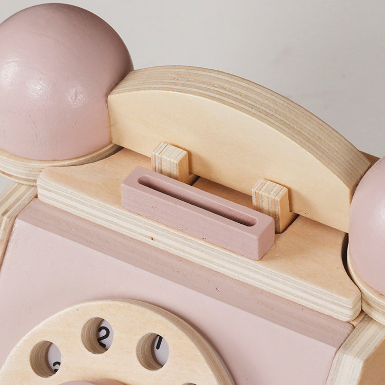 Wholesale Wooden Retro Rotary Phone Toy for Kids, OEM Available