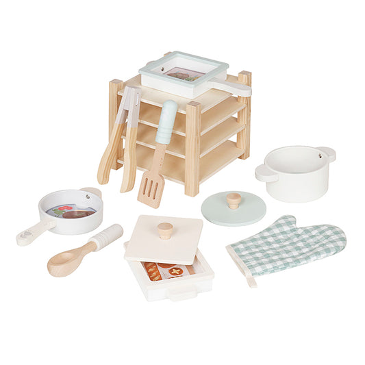 Montessori Wooden Mini Stove & Grill Play Set