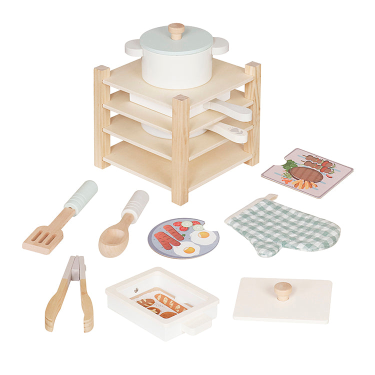 Montessori Wooden Mini Stove & Grill Play Set