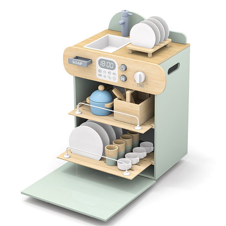 Montessori Wooden Mini Dishwasher & Sink Playset