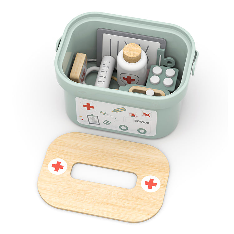 Montessori Wooden Kids Doctor Toy Playset