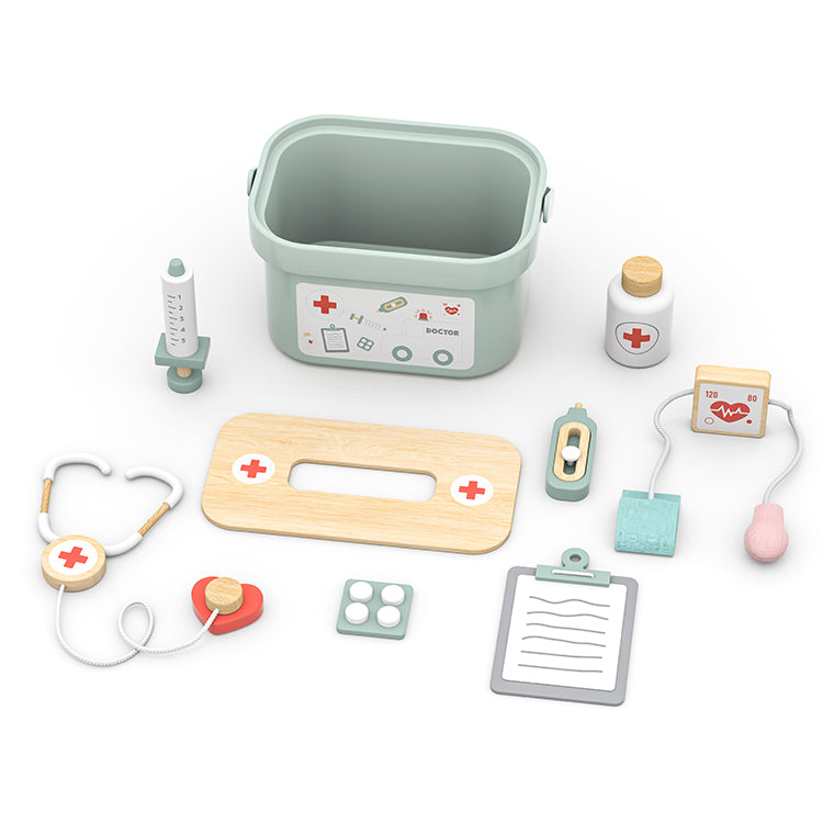 Montessori Wooden Kids Doctor Toy Playset