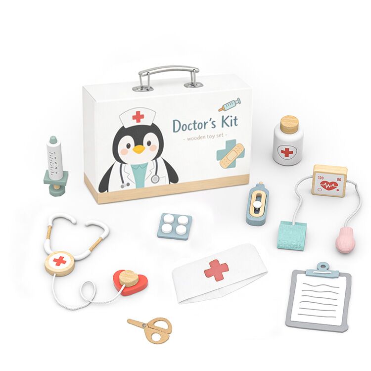 Kids Pretend Play Wooden Doctor Kit