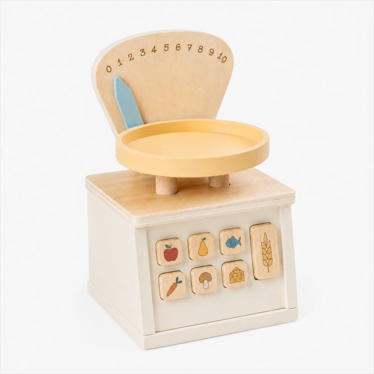 Wooden Toy Weighing Scale for Kids – Pretend Grocery Market Scale